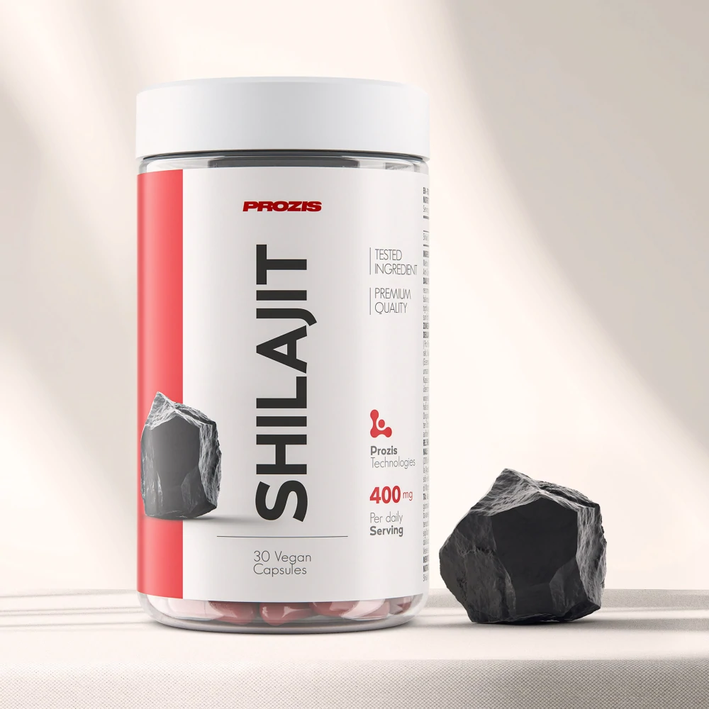 Embalagem Prozis Shilajit 400 mg 30 cápsulas vegetais