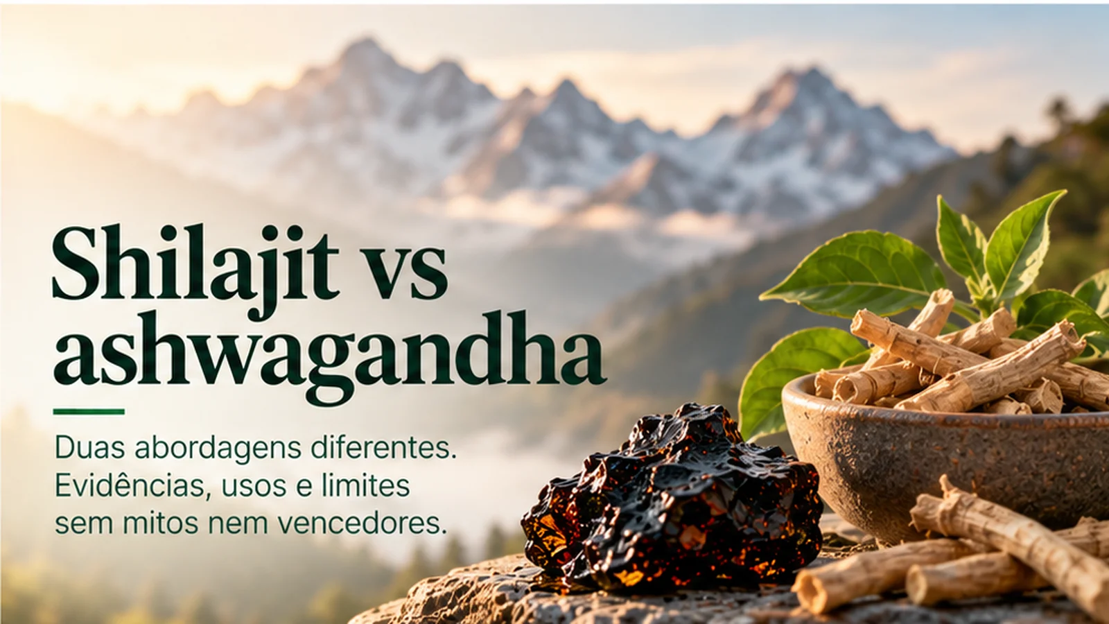 Resina de shilajit e raiz de ashwagandha: duas abordagens diferentes, sem mitos nem vencedores