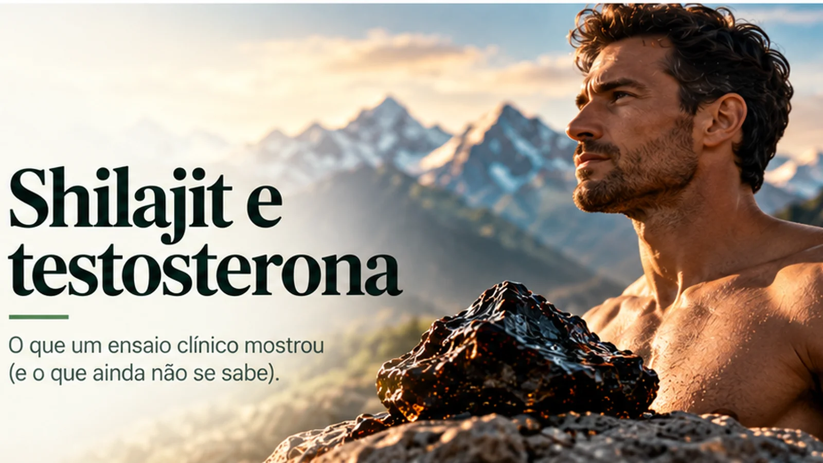 Resina de shilajit sobre rocha; o que um ensaio clínico mostrou sobre testosterona e o que ainda não se sabe
